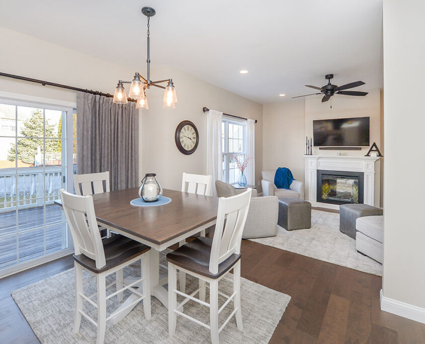 renovated dining room and living room in woolwich nj