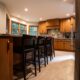 u-shaped kitchen with stained cabinets in haddon township nj